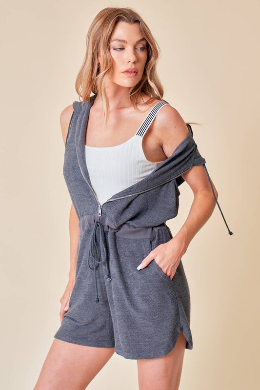 French Terry Sleeveless Romper