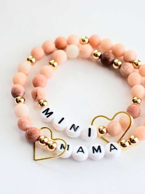 Valentines Mama and MINI Pink Gold bracelet set