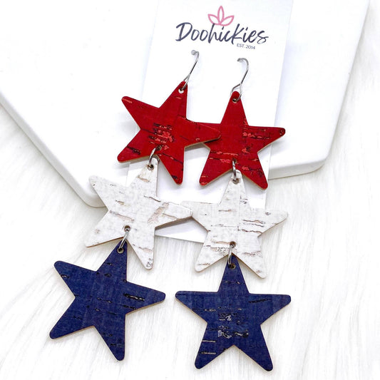 4" Vintage USA Star Drops - Red Fox Boutique
