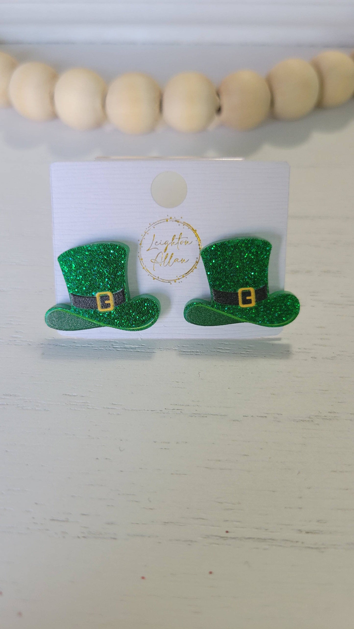 St Patricks Day Top Hat stud Earrings