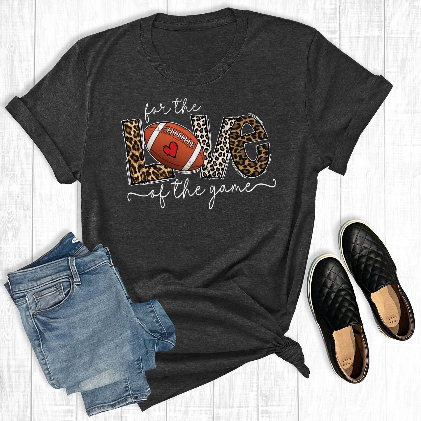 For The Love Of The Game Football Charcoal