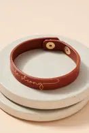 Be Strong Leather Bracelet - Red Fox Boutique