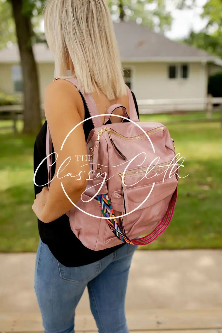 Chloe Convertible Backpack-Blush - Red Fox Boutique
