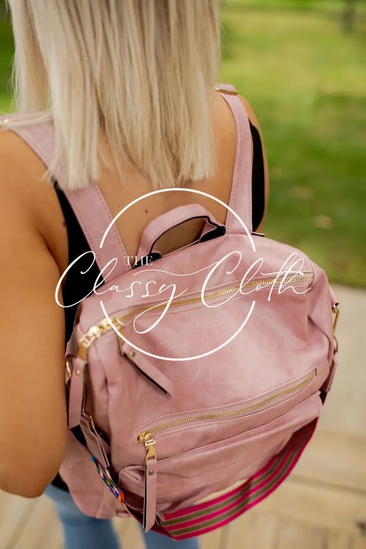 Chloe Convertible Backpack-Blush - Red Fox Boutique