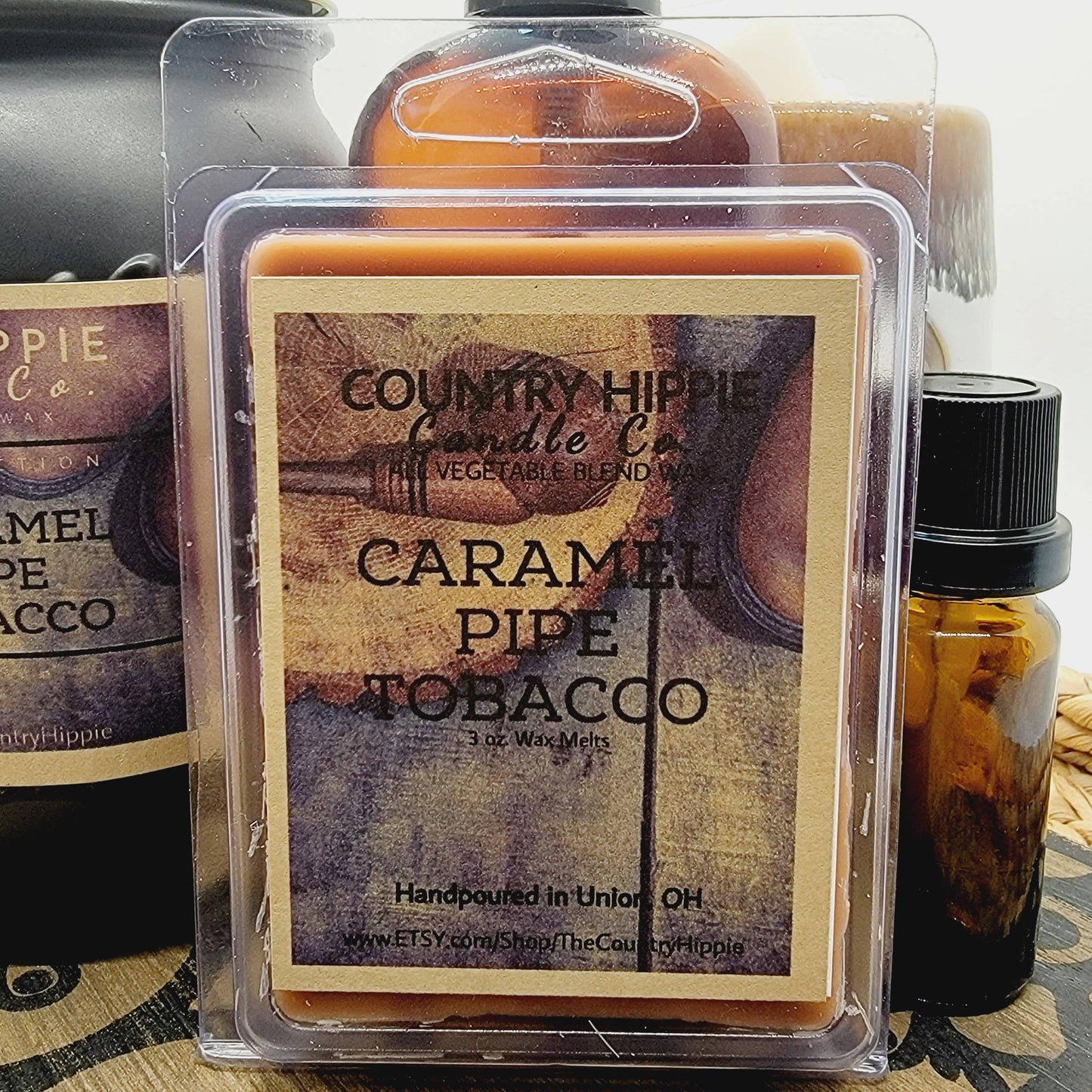 Country Hippie Co. - Caramel Pipe Tobacco Wax Melts 3 oz