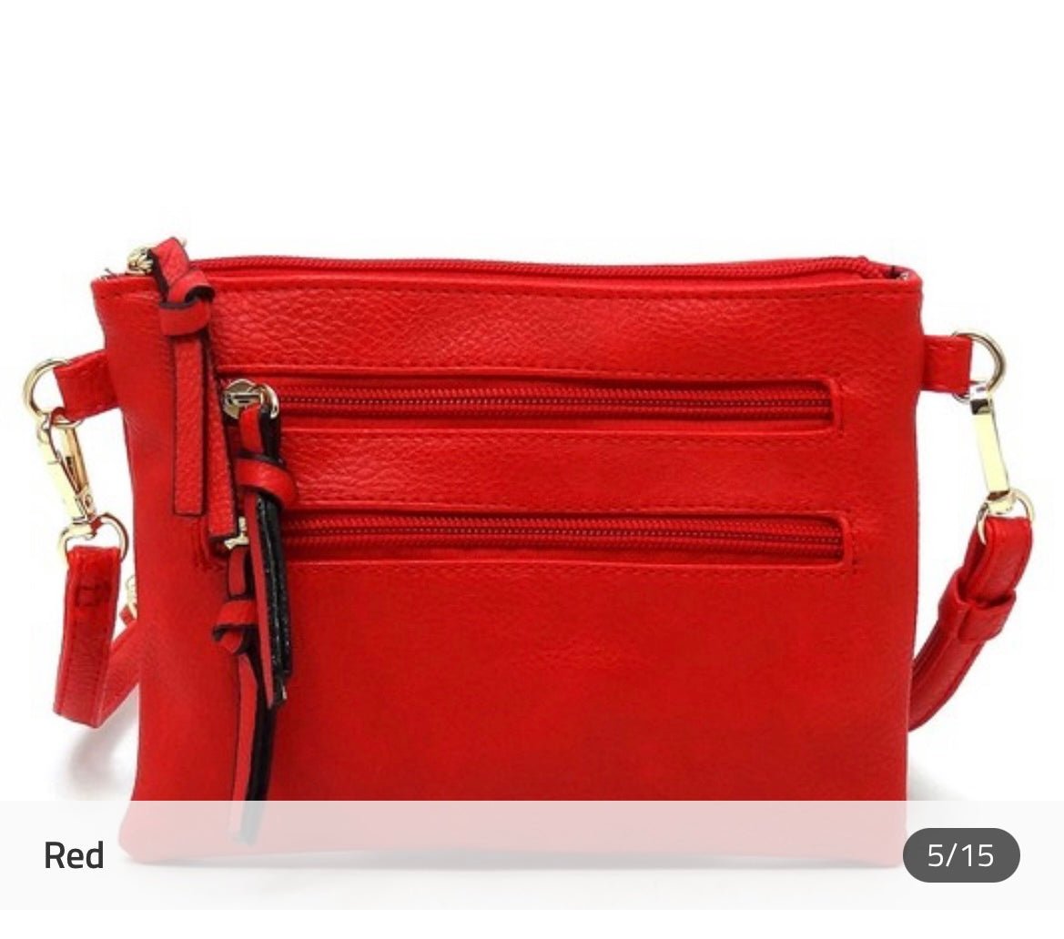Multi Zipper Clutch Crossbody Bag - Red Fox Boutique