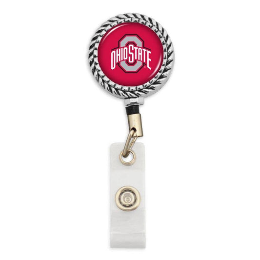 Ohio State Buckeyes NCAA Rope Edge Badge Reels - Red Fox Boutique