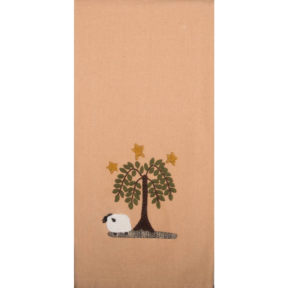 Sheep Willow Towel 18 In x 28 In - Tan - Red Fox Boutique