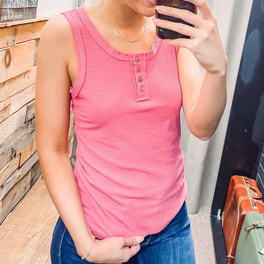 The Zenana Colorful Ribbed Tank - Red Fox Boutique