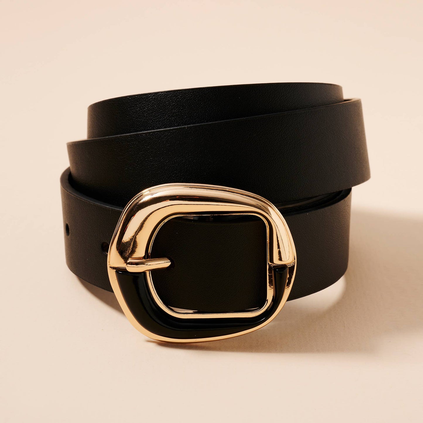 Two Tone Faux Leather Metal Belt - Red Fox Boutique