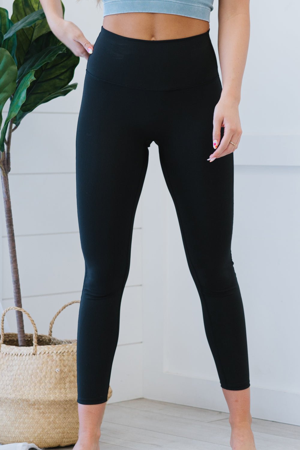 Zenana On Your Mark High Waisted Active Leggings in Black - Red Fox Boutique